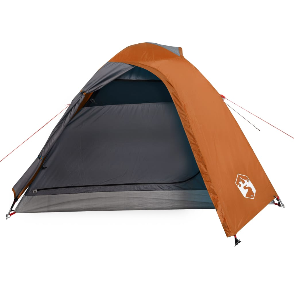vidaXL Camping Tent Dome 3-Person Grey and Orange Waterproof