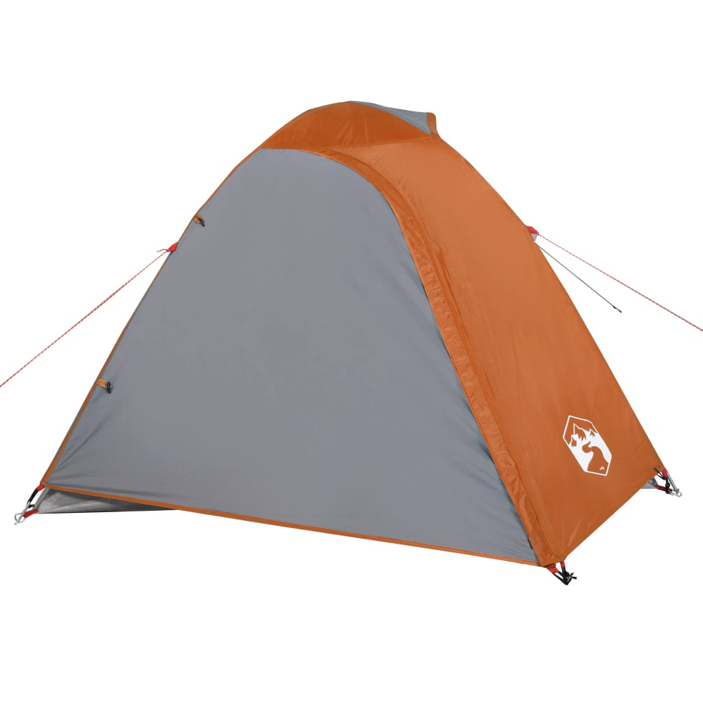 vidaXL Camping Tent Dome 3-Person Grey and Orange Waterproof