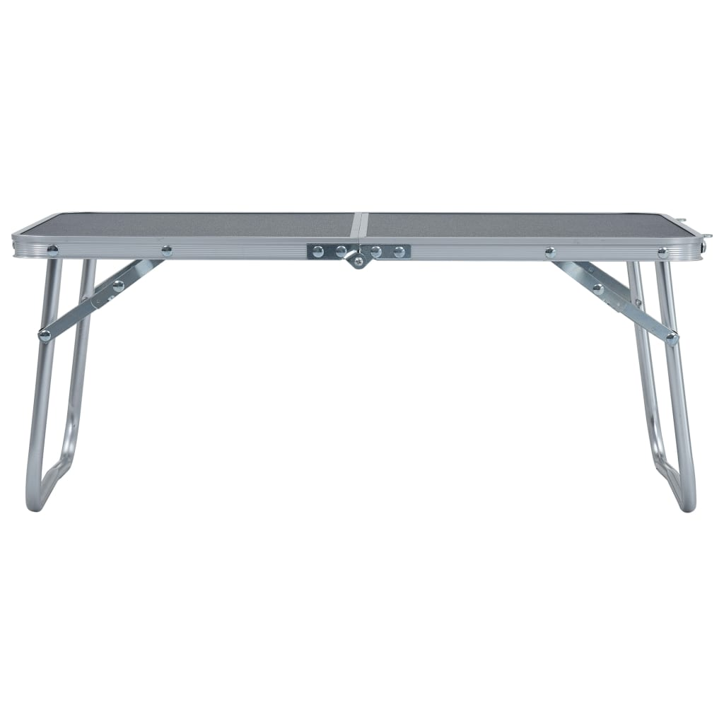 vidaXL Folding Camping Table Grey Aluminium 60x40 cm
