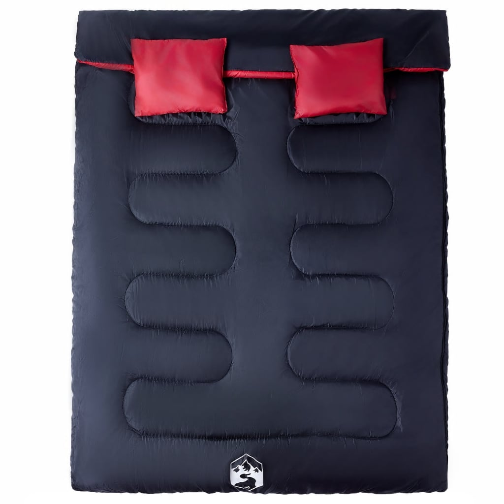 vidaXL Double Sleeping Bag with Pillows for Adults Camping 3-4 Seasons