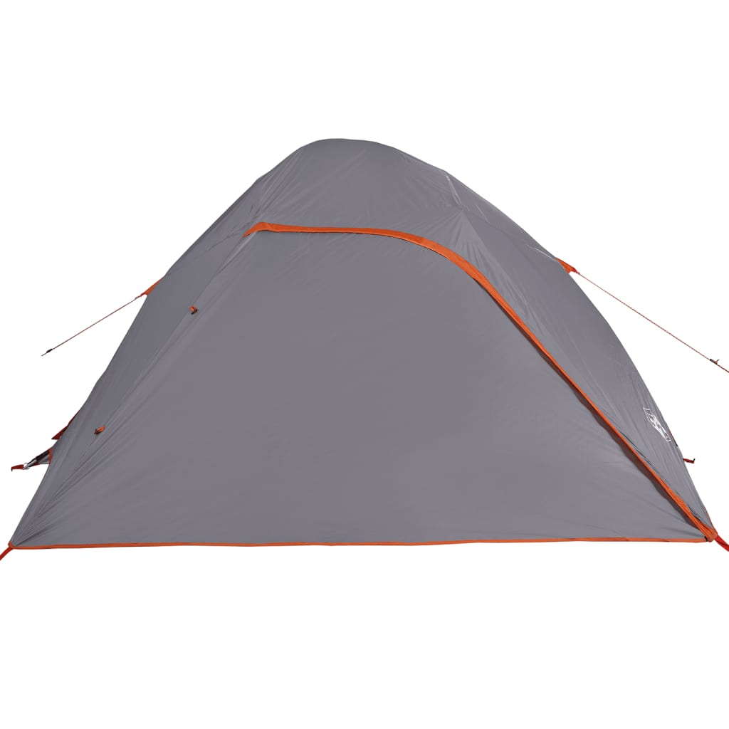 vidaXL Camping Tent Dome 4-Person Grey and Orange Waterproof