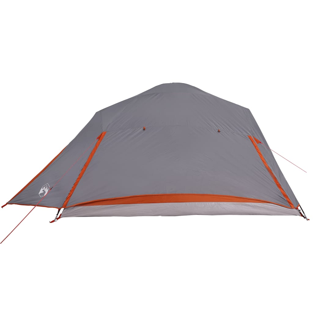 vidaXL Camping Tent Dome 4-Person Grey and Orange Waterproof