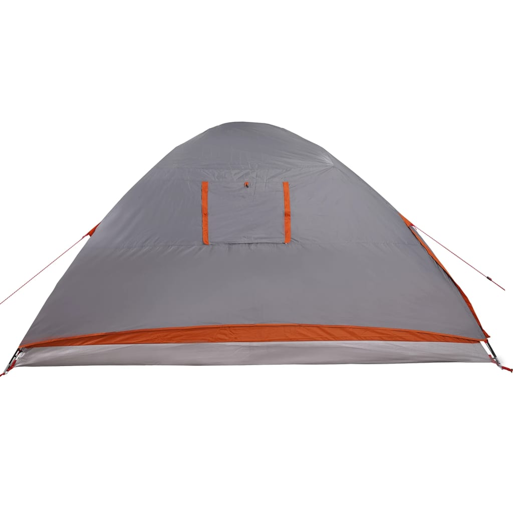 vidaXL Camping Tent Dome 4-Person Grey and Orange Waterproof