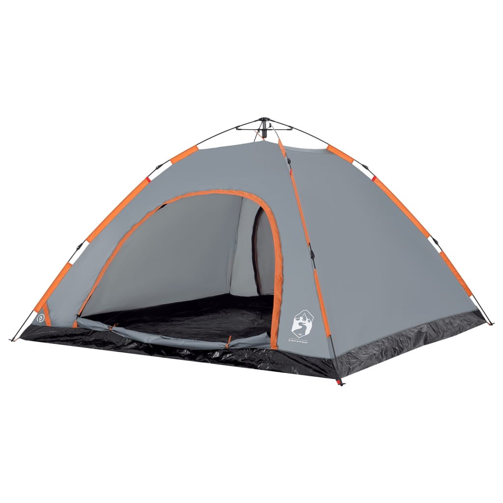 vidaXL Camping Tent 5-Person Grey Quick Release