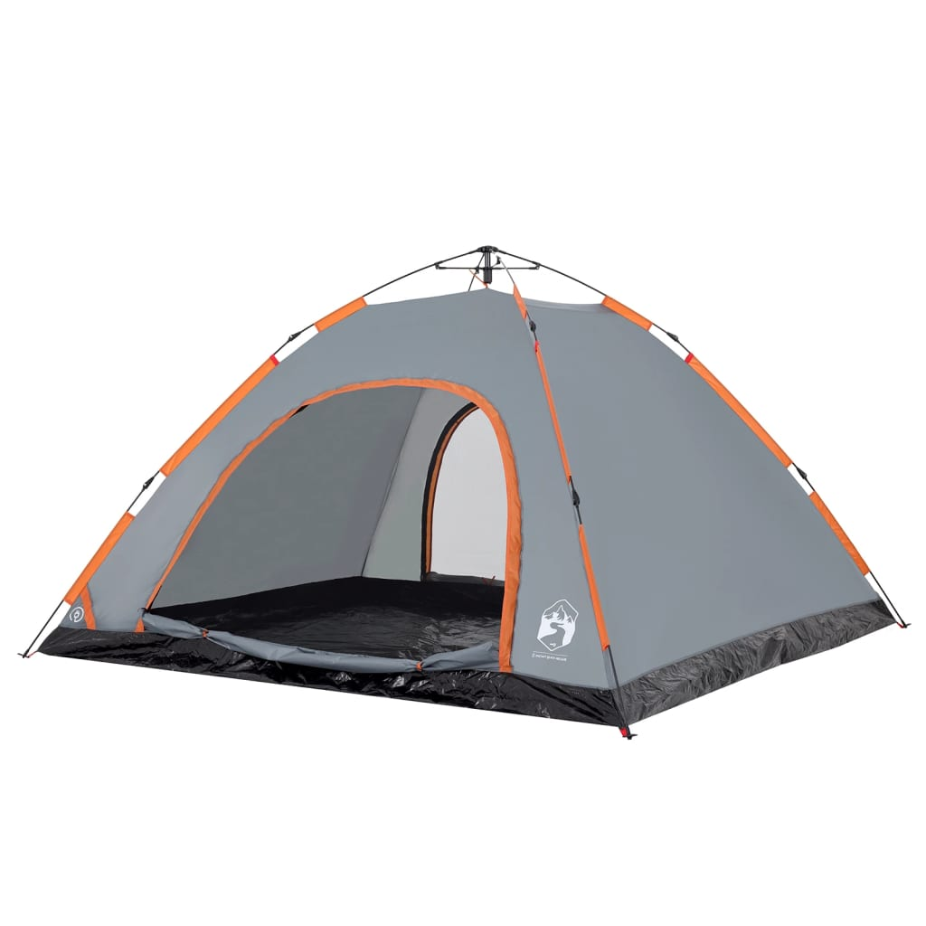 vidaXL Camping Tent 5-Person Grey Quick Release