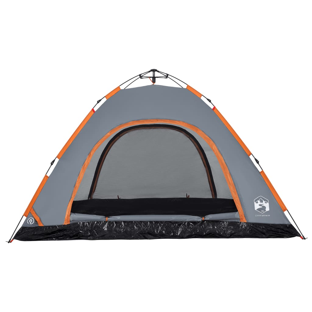 vidaXL Camping Tent 5-Person Grey Quick Release