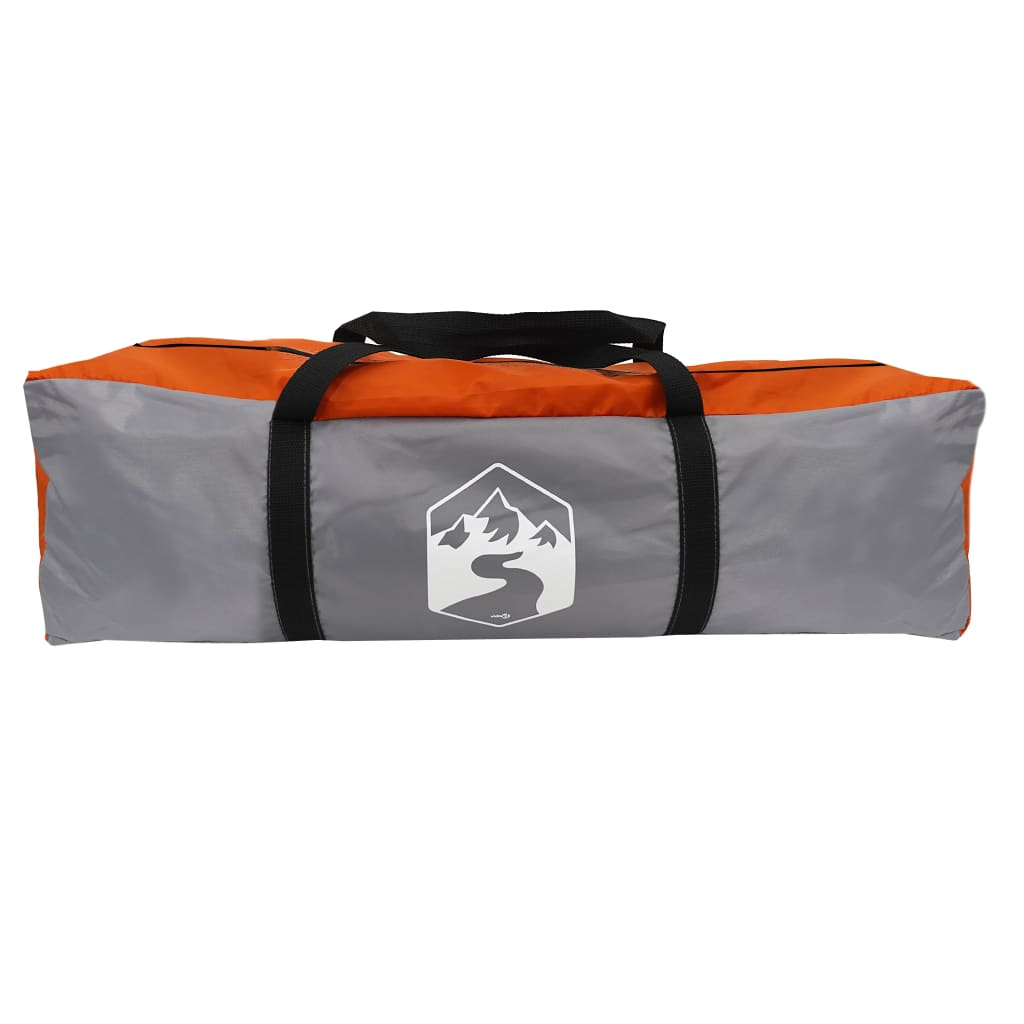 vidaXL Family Tent with Porch 6-Person Grey and Orange Waterproof