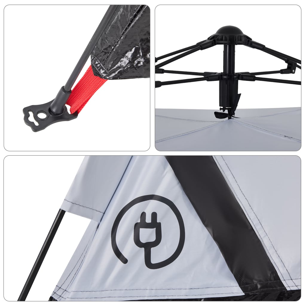 vidaXL Camping Tent 2-Person White Blackout Fabric Quick Release