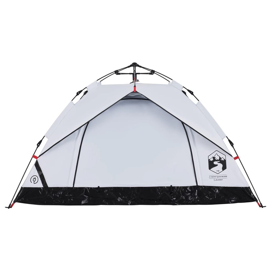 vidaXL Camping Tent Dome 3-Person White Blackout Fabric Quick Release