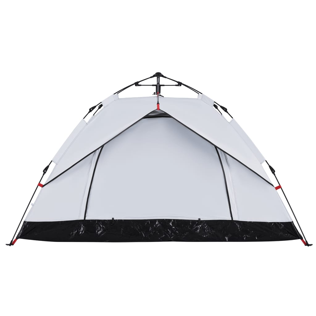 vidaXL Camping Tent Dome 3-Person White Blackout Fabric Quick Release