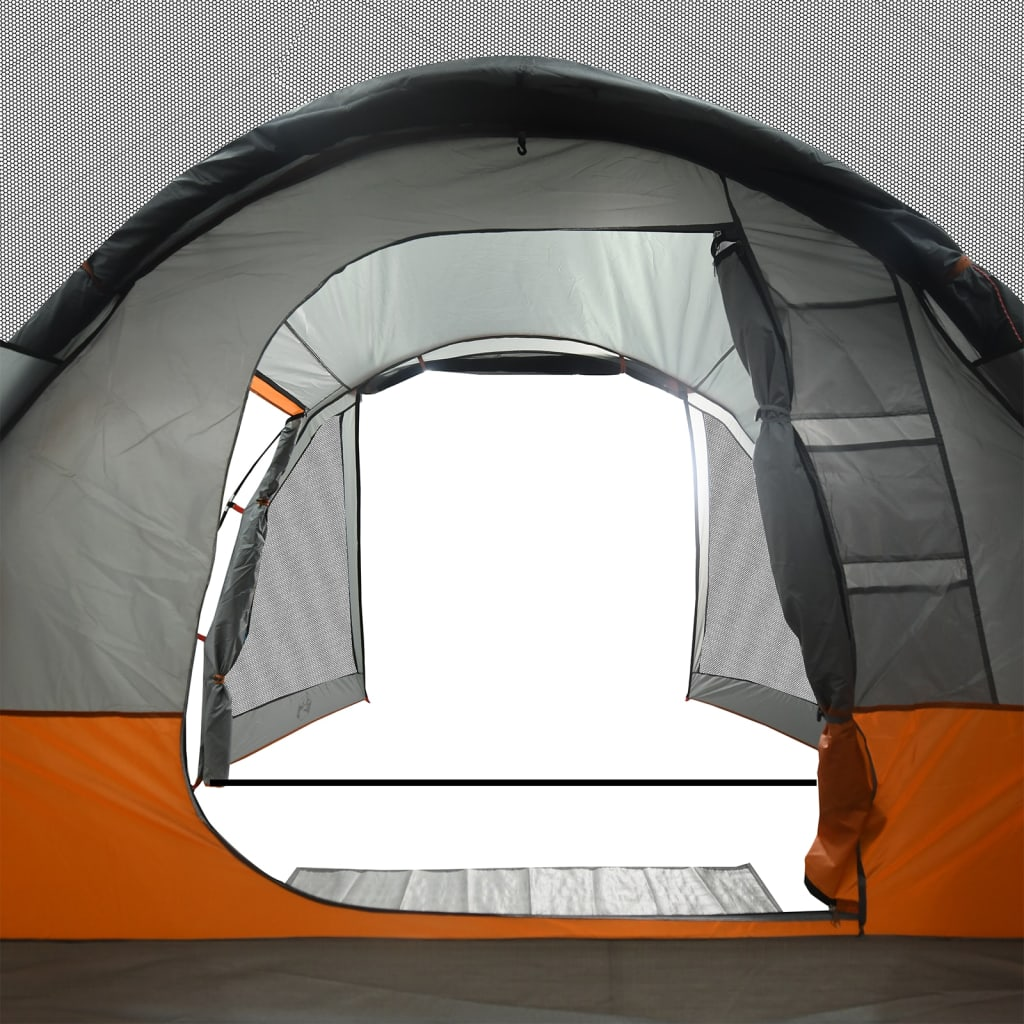 vidaXL Camping Tent Tunnel 4-Person Grey Waterproof