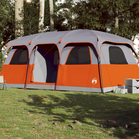 vidaXL Family Tent Cabin 9-Person Grey Waterproof